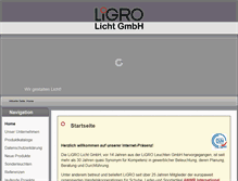 Tablet Screenshot of ligro-leuchten.de